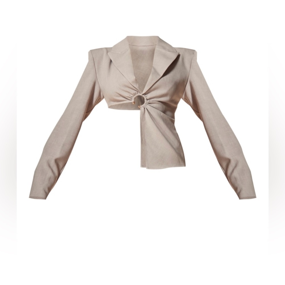 Crop grey blazer